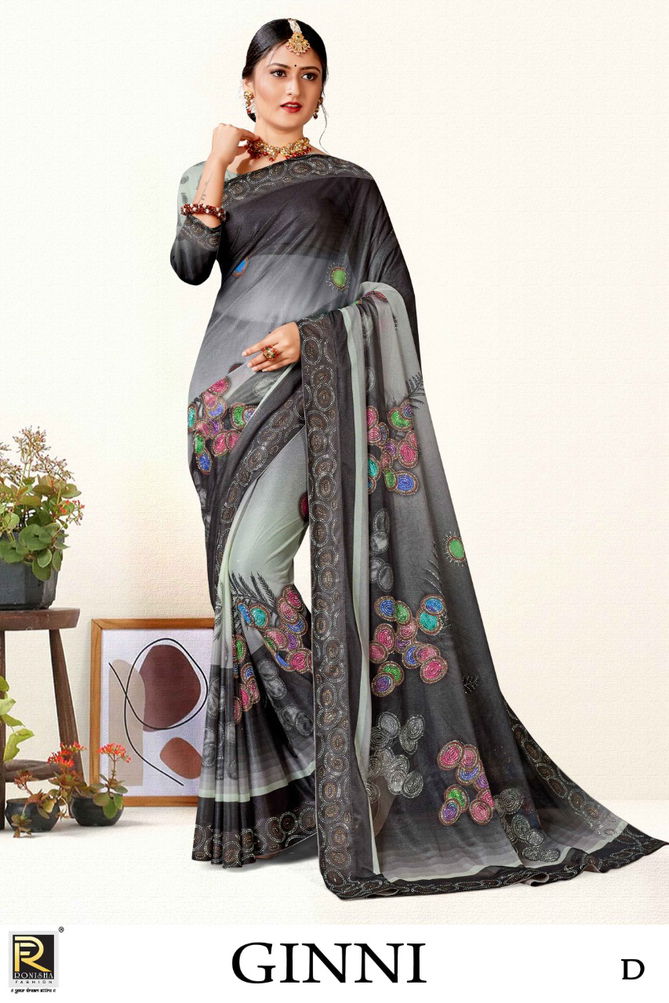 Ronisha Ginni Digital Floral Ethnic Wear Wholesale Printed Sarees Catalog
